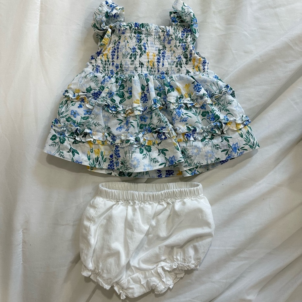 Janie & Jack 0-3 month Floral Ruffle Outfit